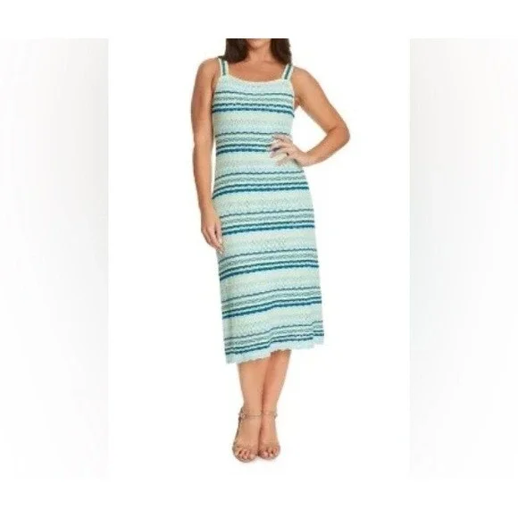 Jessica Simpson | Dresses | Jessica Simpson Striped Knit Tank Dress  Sleeveless Casual Midi Dress Sz M 5365 | Poshmark